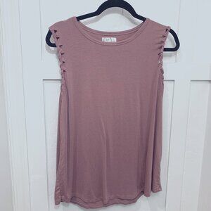 Maurices Women's Dusty Rose Sleeveless Top Tank Size L Large